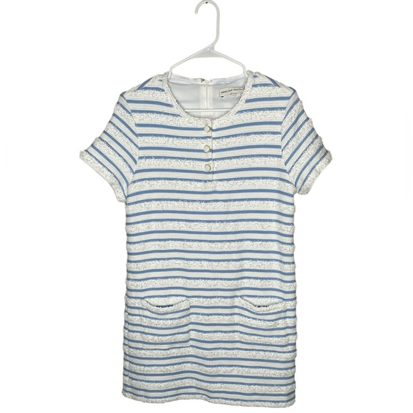 English Factory Fringed Striped Polo Mini Dress Size Large Retail $120 White - Picture 5 of 10